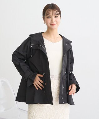 earth music&ecology ドロストペプラムマウンテンパーカー Black