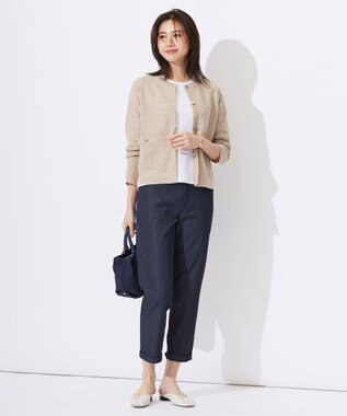 J.PRESS LADIES L 【洗える】WINDY ニット ジャケット ベージュ系