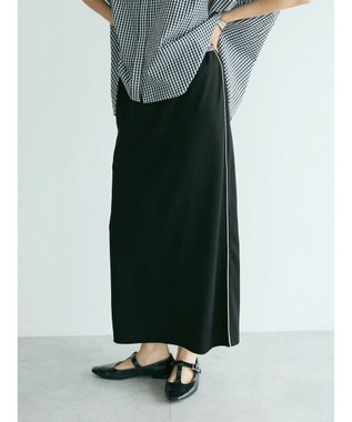 CRAFT STANDARD BOUTIQUE パイピングラインスカート Black