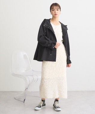 earth music&ecology ドロストペプラムマウンテンパーカー Black