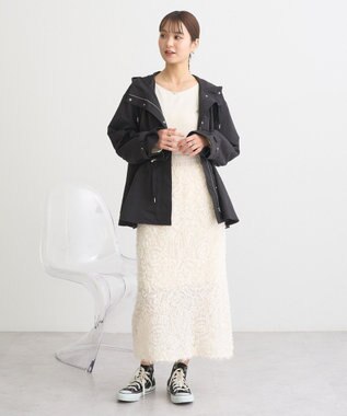 earth music&ecology ドロストペプラムマウンテンパーカー Black