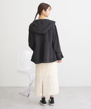 earth music&ecology ドロストペプラムマウンテンパーカー Black