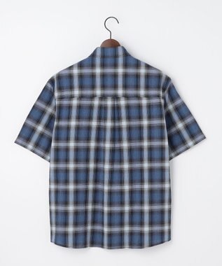 JOSEPH ABBOUD MOUNTAIN 【日本素材/ドライタッチ/軽量/オーガニックコットン】ドライチェック アウトドアシャツ ネイビー系3