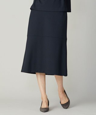 J.PRESS LADIES S 【洗える】ジャカード フレアー スカート ネイビー系