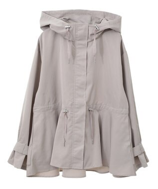 earth music&ecology ドロストペプラムマウンテンパーカー Gray Beige