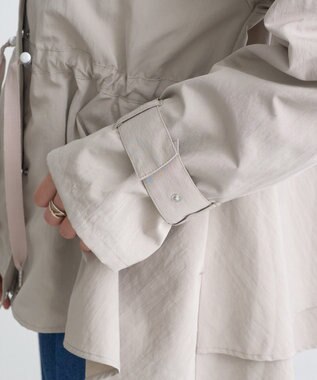 earth music&ecology ドロストペプラムマウンテンパーカー Gray Beige