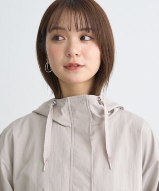 earth music&ecology ドロストペプラムマウンテンパーカー Gray Beige