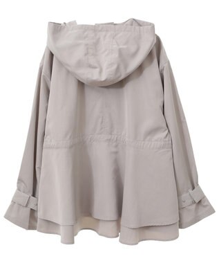 earth music&ecology ドロストペプラムマウンテンパーカー Gray Beige