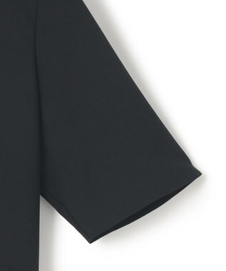 ICB 【洗える】ストレッチジョーゼット ラッフルデザインブラウス ブラック系