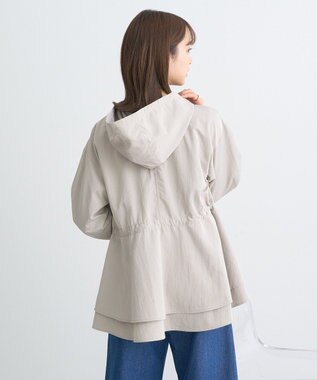 earth music&ecology ドロストペプラムマウンテンパーカー Gray Beige