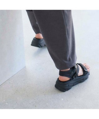 MODE ET JACOMO <noyau>トリプルベルクロ厚底スポーツサンダル ブラック