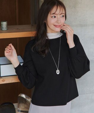 Tiaclasse 【安田美沙子さん着用・新色追加・洗える】ボリュームパフスリーブニット ブラック