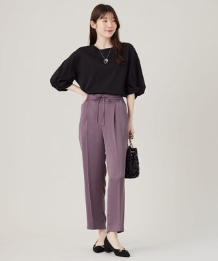 ANY SIS シルケットスムースツイストスリーブ カットソー ブラック