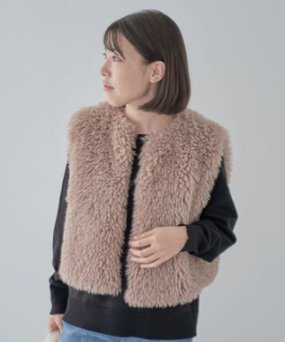 Green Parks ・ＥＬＥＮＣＡＲＥ　ＤＵＥ　シープファーショートベスト Beige