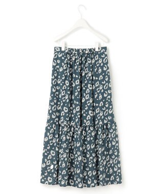 ICB 【洗える】レオパードプリント ティアードスカート パイングリーン系6