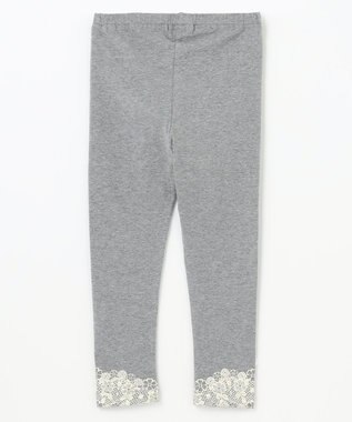 組曲 KIDS 【110-140㎝】10分丈フラワープリント レギンス グレー系