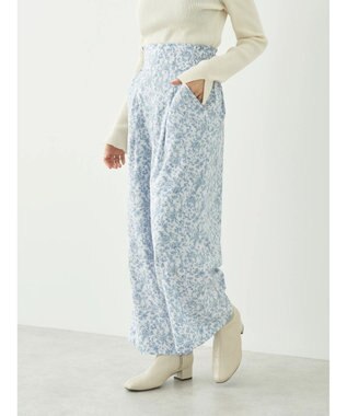 earth music&ecology 隠れウサギ柄パンツ Ecru