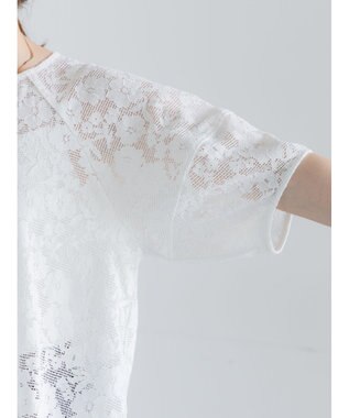 Te chichi メッシュレースボリュームスリーブブラウス オフホワイト