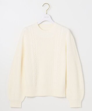 ANY SIS 【洗える】スフレケーブルパフスリーブ ニット アイボリー