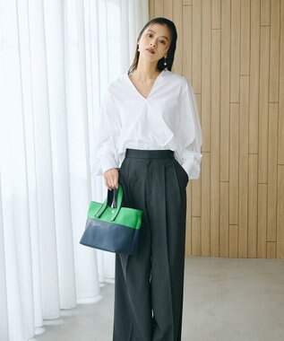 TOPKAPI 【Breath TOPKAPI】Bright ブライト カラーブロックミニ トートバッグ グリーン