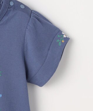 組曲 KIDS 【90-100㎝】 フラワーリースTeeシャツ ブルー