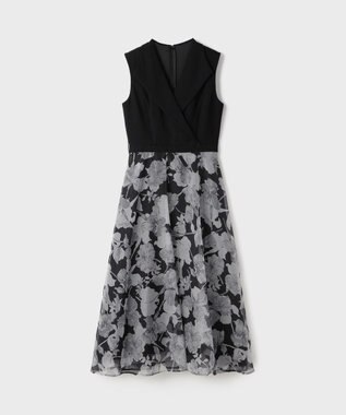 GRACE CONTINENTAL カシュクールフラワープリントワンピース ブラック