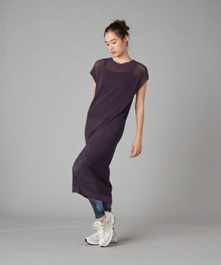 Chacott Chacott BALANCE【ノーソイングニット】メッシュニットワンピース ブラックベリー