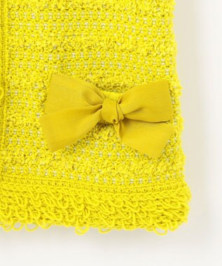 自由区 【カトリエムブーケ】Tweed melange フリンジジャケット イエロー系