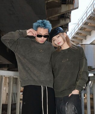 WEGO 【ユニセックス着用ITEM】ピグメントロゴニットプルオーバー