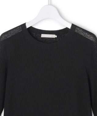 ICB L 【先行予約】 リネンブレンドシアー クルーネックリブニット ブラック