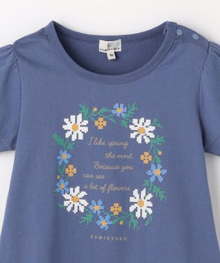 組曲 KIDS 【90-100㎝】 フラワーリースTeeシャツ ブルー