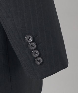 GOTAIRIKU 【御幸毛織】ドライスピナーツイルストレッチスーツ_ブラックストライプ ブラック系1