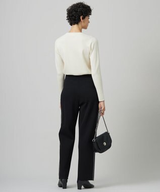 ICB 【洗える】シンセティックダブルフェイス  ニットトラックパンツ ブラック系