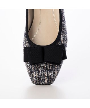 Riz raffinee <Riz raffinee>スクエアトゥリボンパンプス ネイビーキジ