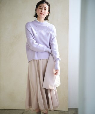 ANY SIS 【洗える】ラッセルチュールマチ スカート アイボリー