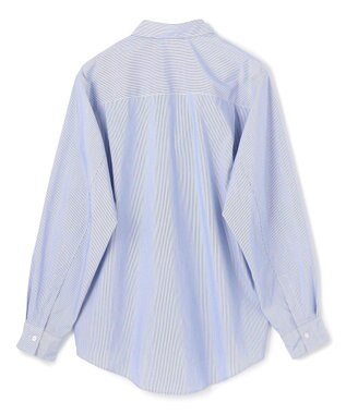 UNFILO MENS コットンライク レギュラーカラー シャツ ブルーストライプ