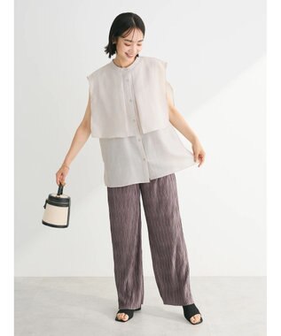 Green Parks レイヤードノースリーブブラウス Light Gray