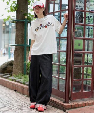 WEGO 【ユニセックス着用ITEM/機能T】接触冷感モチーフ刺繍グラフィックT（SS） ホワイト