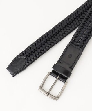 JOSEPH ABBOUD 【伸びる/日本製】ストレッチレザー ベルト ブラック系