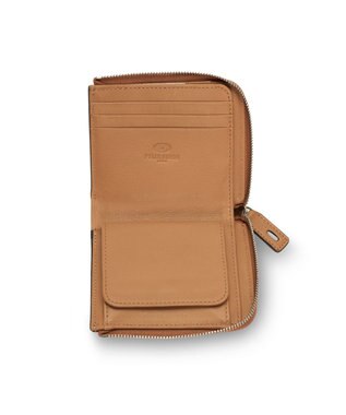 PELLE BORSA メッシュL字ファスナーミニ財布 Chrono Weave クロノウィーブ 5842 キャメル