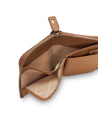 PELLE BORSA メッシュL字ファスナーミニ財布 Chrono Weave クロノウィーブ 5842 キャメル