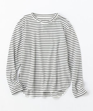 UNFILO L ラウンドテールロンT オフ×ブラック