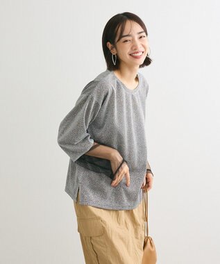 Green Parks 袖チュールドッキングラメプルオーバー Black