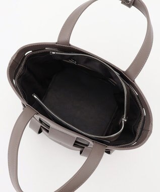 Y'SACCS 【リサイクルレザー】メッシュかごバッグ　small グレージュ×グレージュ