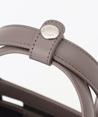 Y'SACCS 【リサイクルレザー】メッシュかごバッグ　small グレージュ×グレージュ