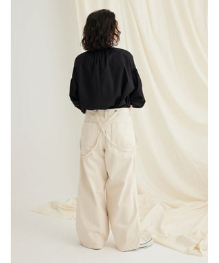 CRAFT STANDARD BOUTIQUE パールボタンピコフリルブラウス Black