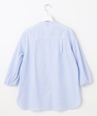 J.PRESS LADIES 【洗える・吸水】 BEZピンチェック スタンドカラー ブラウス サックスブルー系3