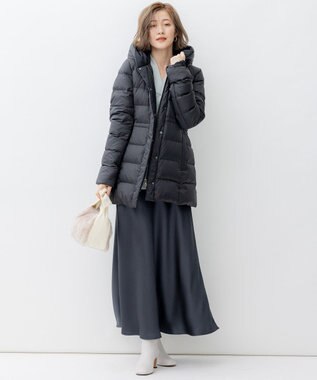 23区 【VERY掲載/新色追加】シレータフタ ミドル丈 ダウンコート ブラック系