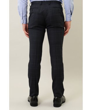 DAKS ウールチェックパンツ ネイビー