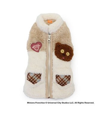 PET PARADISE ミニオン ティム  切替ジップベスト 小型犬 白～オフホワイト